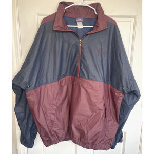Vintage Champion Men's Hooded Windbreaker Jacket SZ 2XL Nylon Colorblock Sports